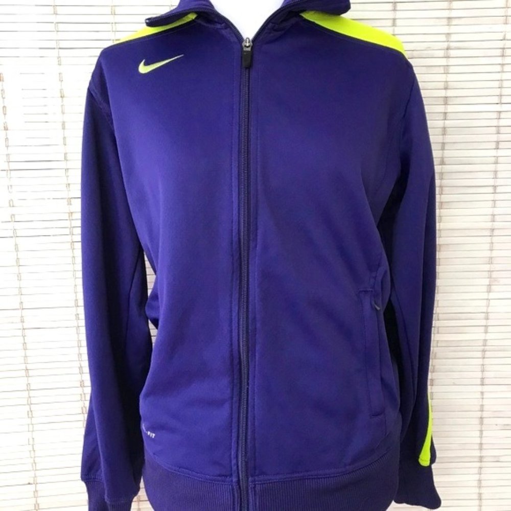 Nike Zip M Blue Green Running Jacket Dri Fit